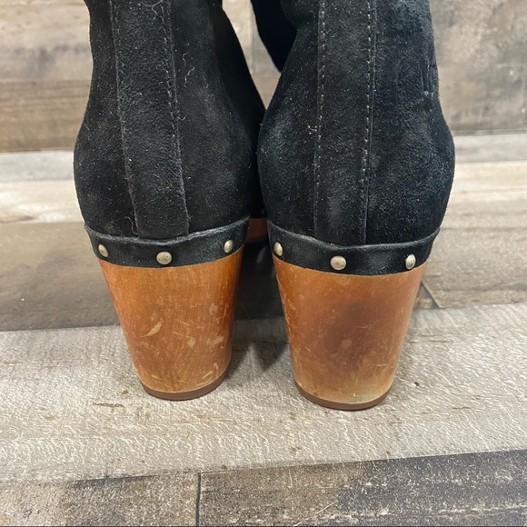Ugg Australia 1955 Women’s Black Suede Shearling Boots Size 10 - Picture 5 of 9